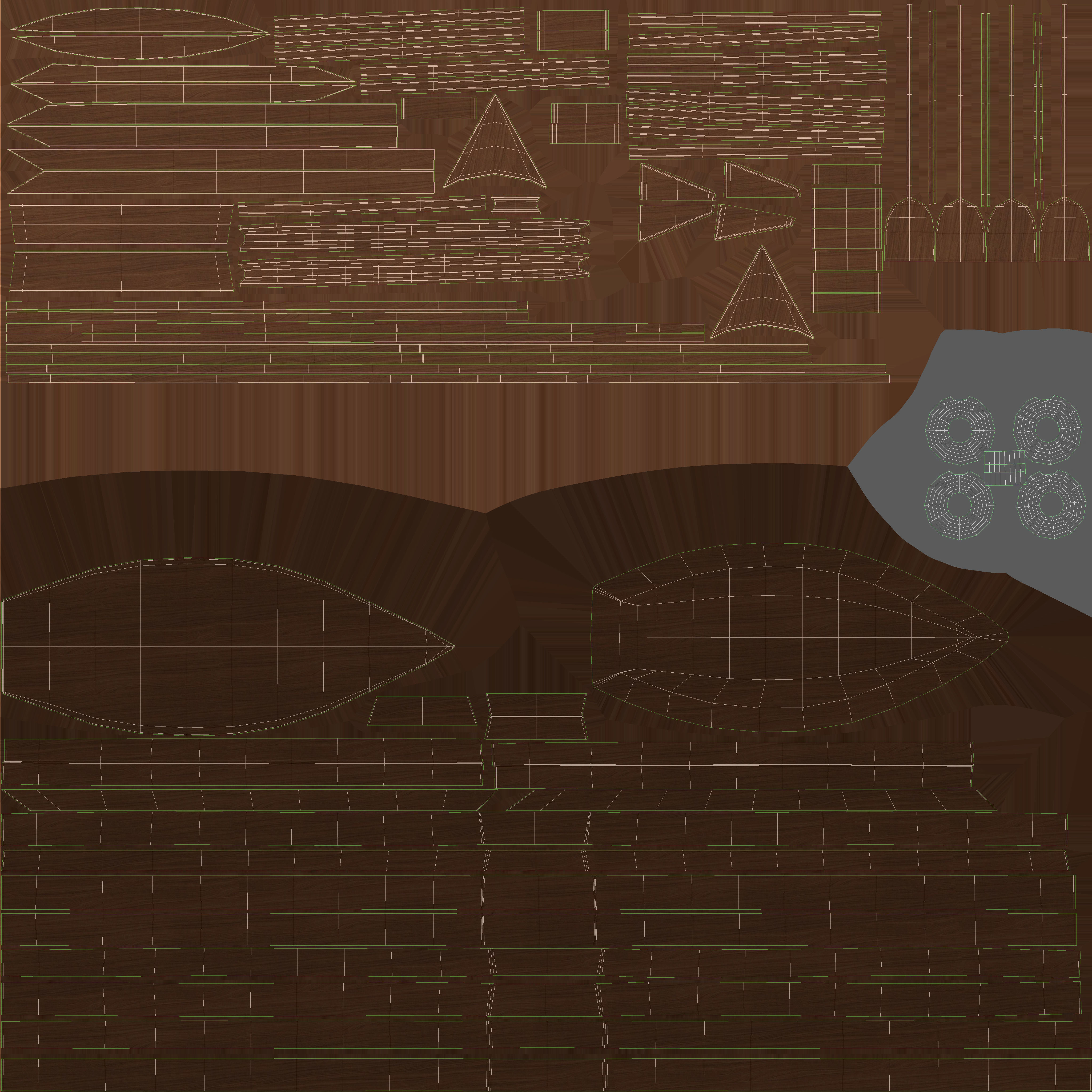 Wooden Rowboat 01 3D model_9