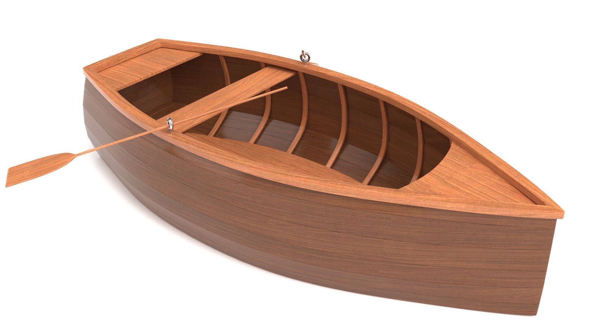 Wooden Rowboat 01 3D model_8