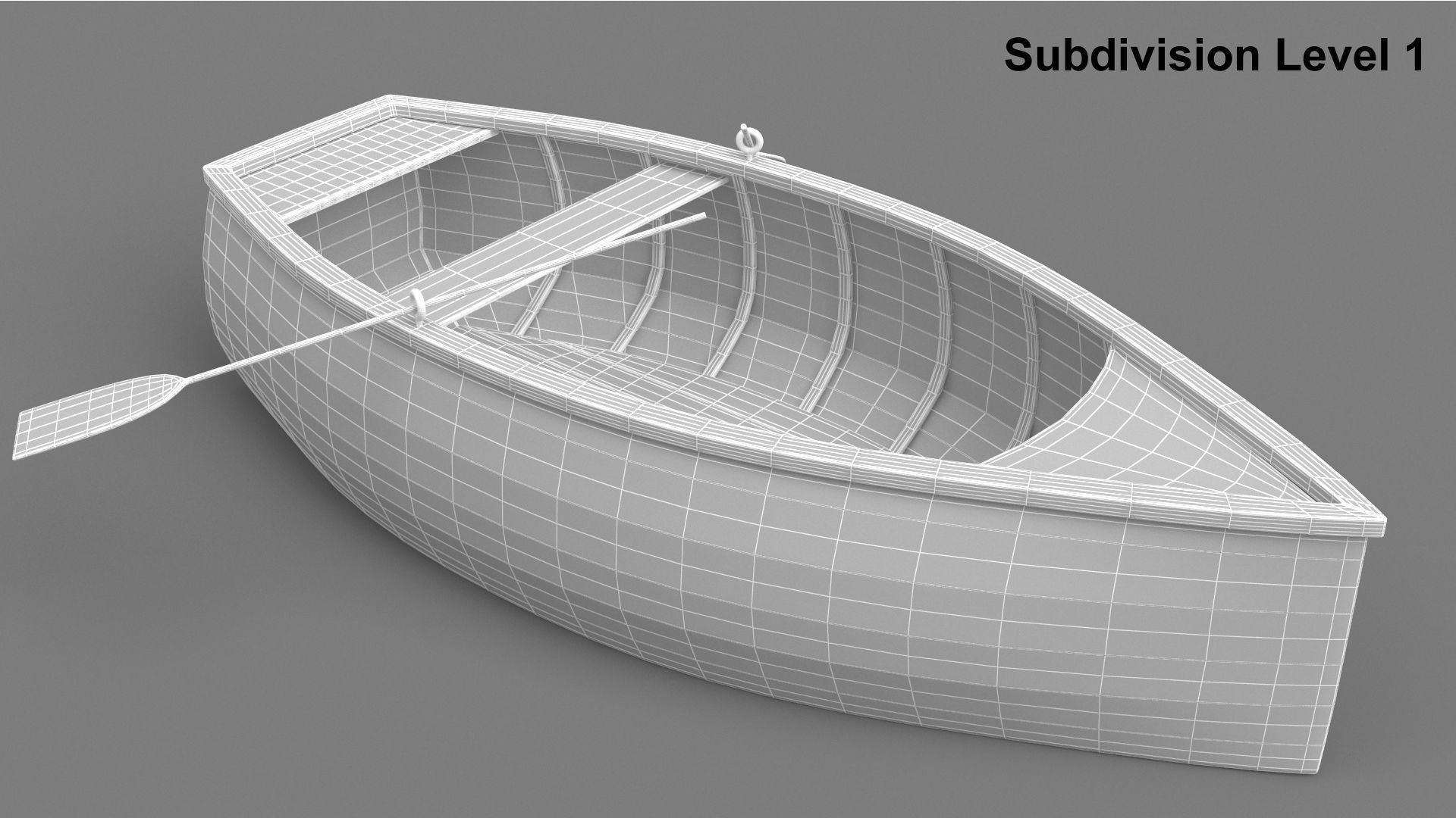 Wooden Rowboat 01 3D model_12