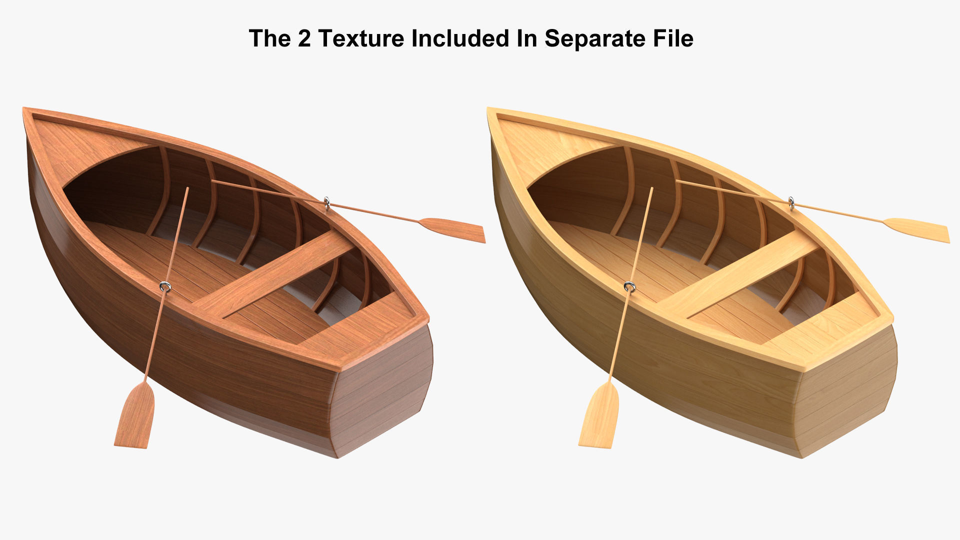 Wooden Rowboat 02 3D model_1