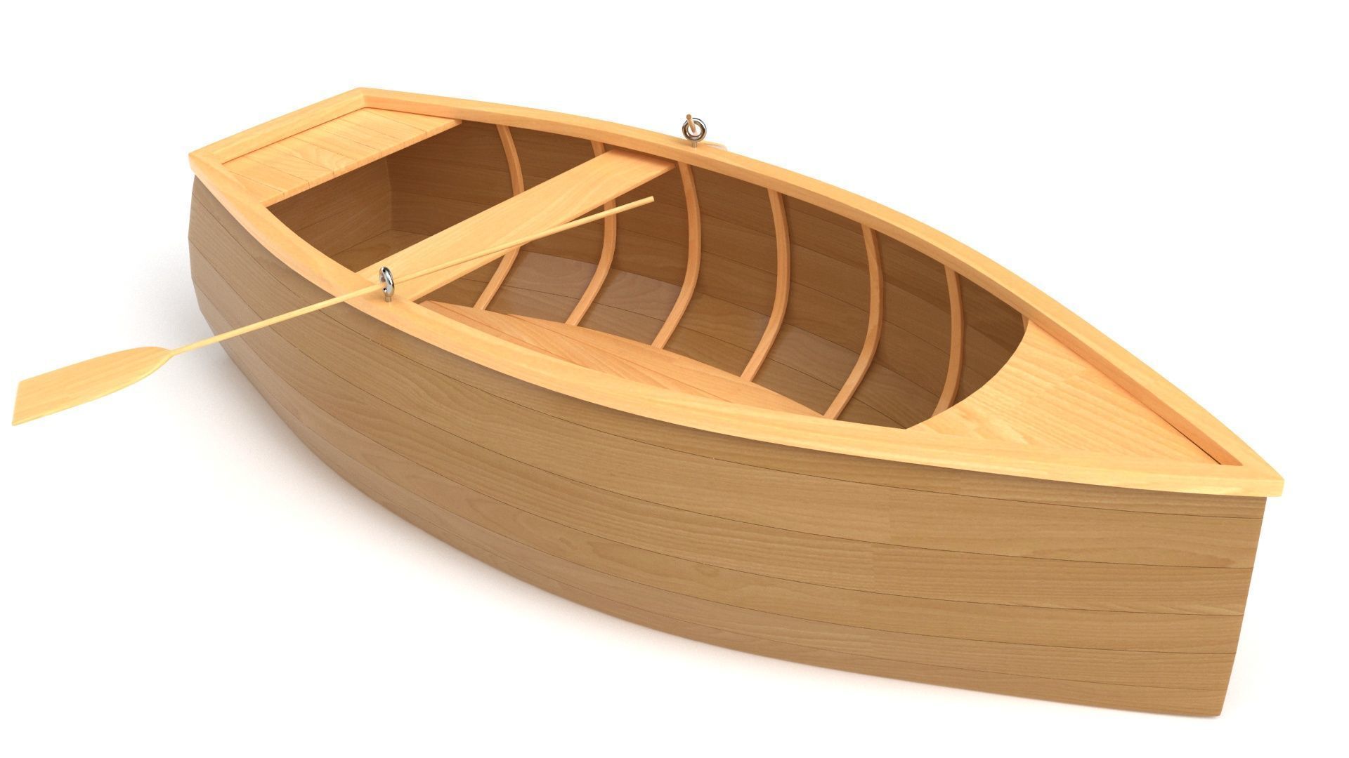Wooden Rowboat 02 3D model_8