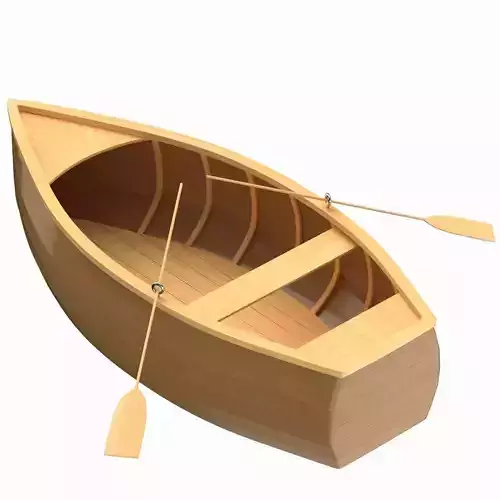Wooden Rowboat 02