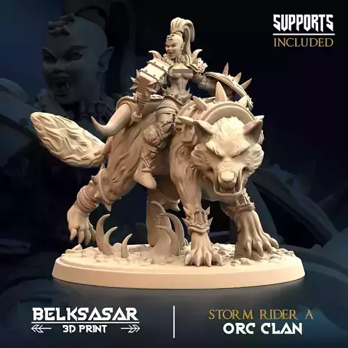 Orc and Wolf - Storm Rider A Nude