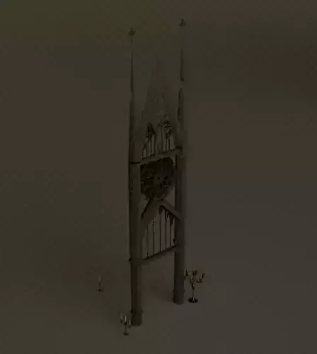 A gothic arch and candles 3D model