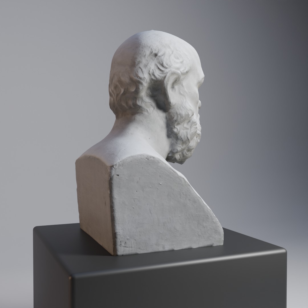 Socrates Bust 3D Model VR AR Mobile-ready Game-ready Low-poly 3D model_1