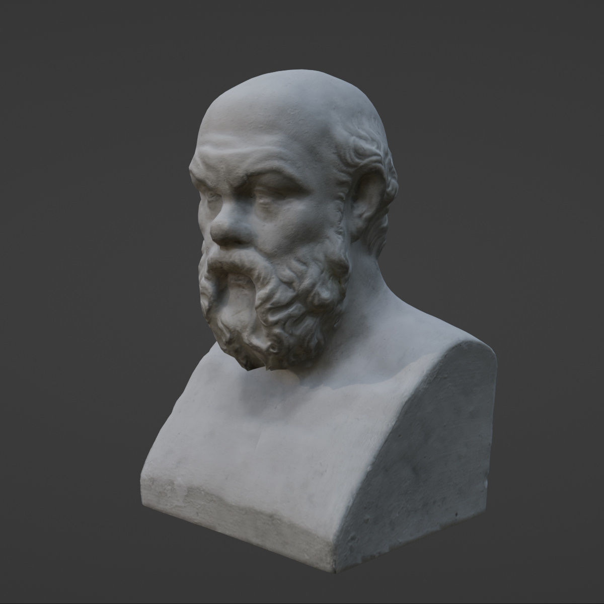 Socrates Bust 3D Model VR AR Mobile-ready Game-ready Low-poly 3D model_4