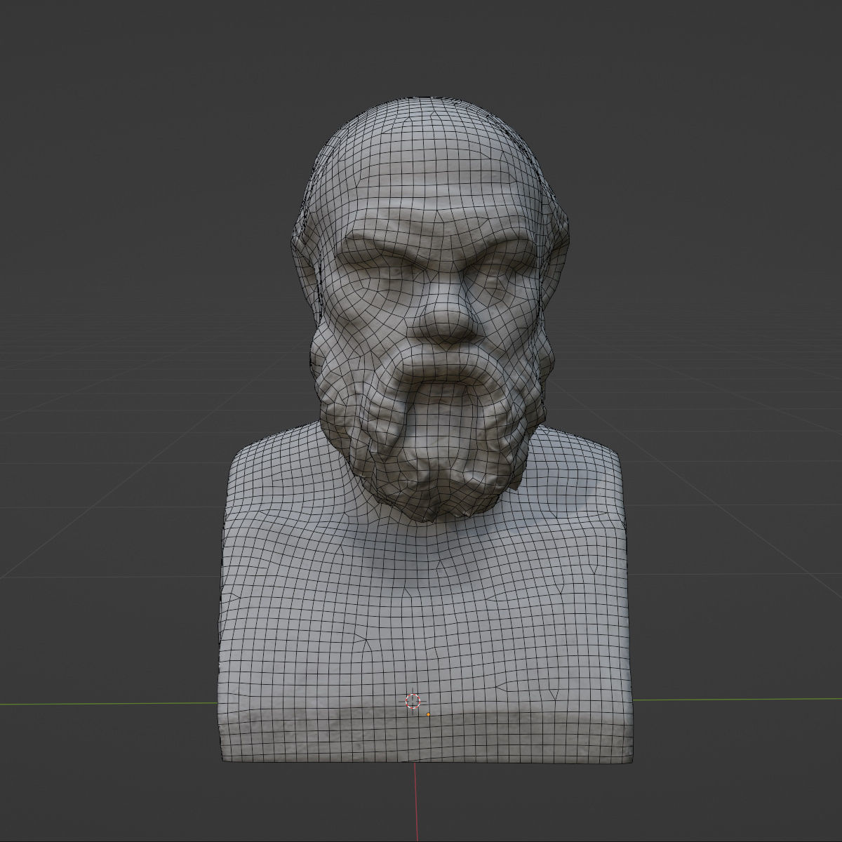 Socrates Bust 3D Model VR AR Mobile-ready Game-ready Low-poly 3D model_12