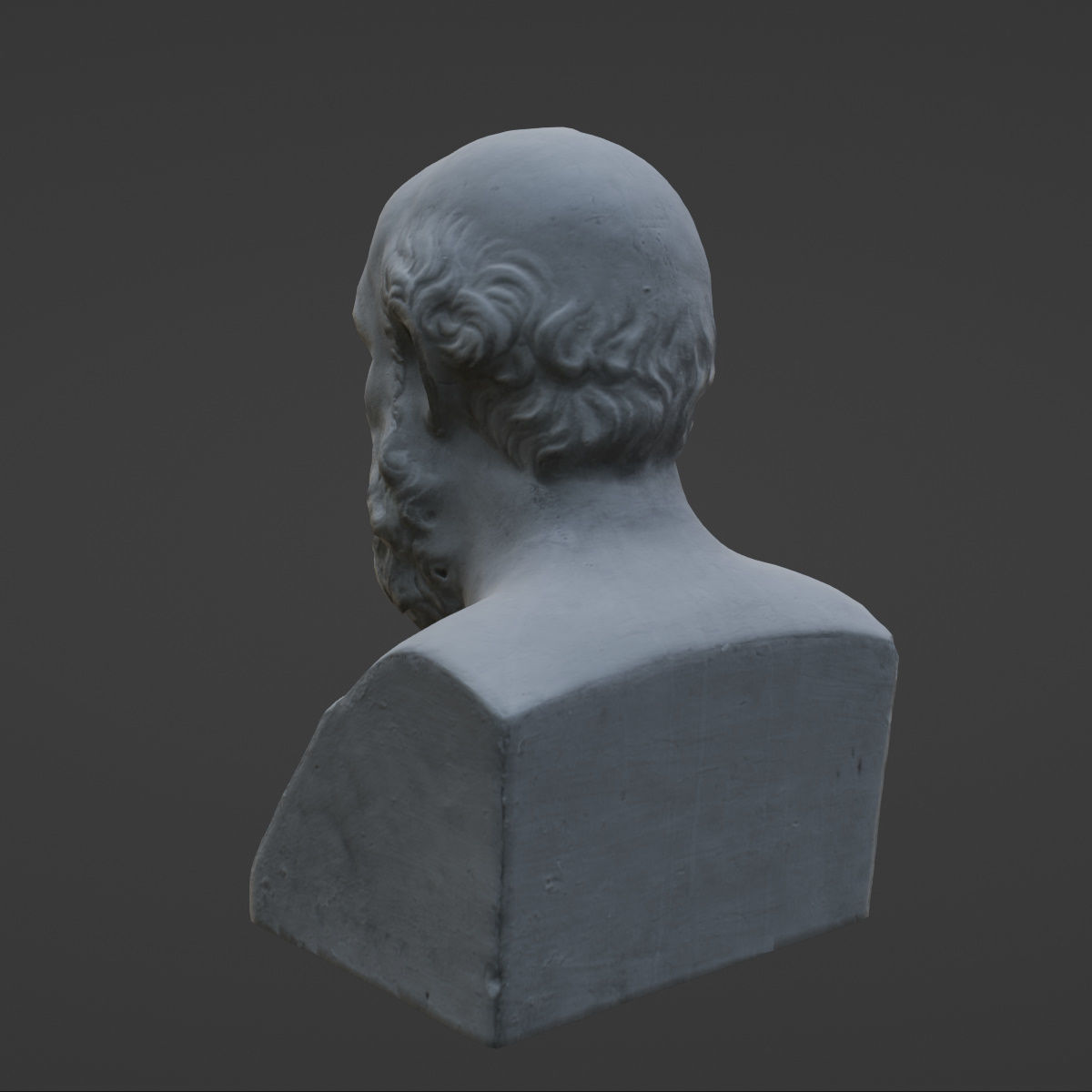 Socrates Bust 3D Model VR AR Mobile-ready Game-ready Low-poly 3D model_6