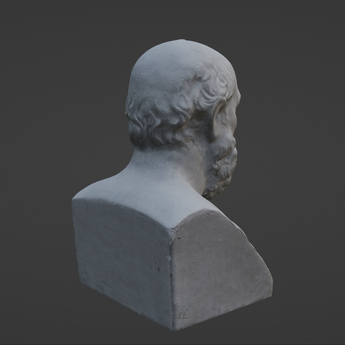 Socrates Bust 3D Model VR AR Mobile-ready Game-ready Low-poly 3D model_8