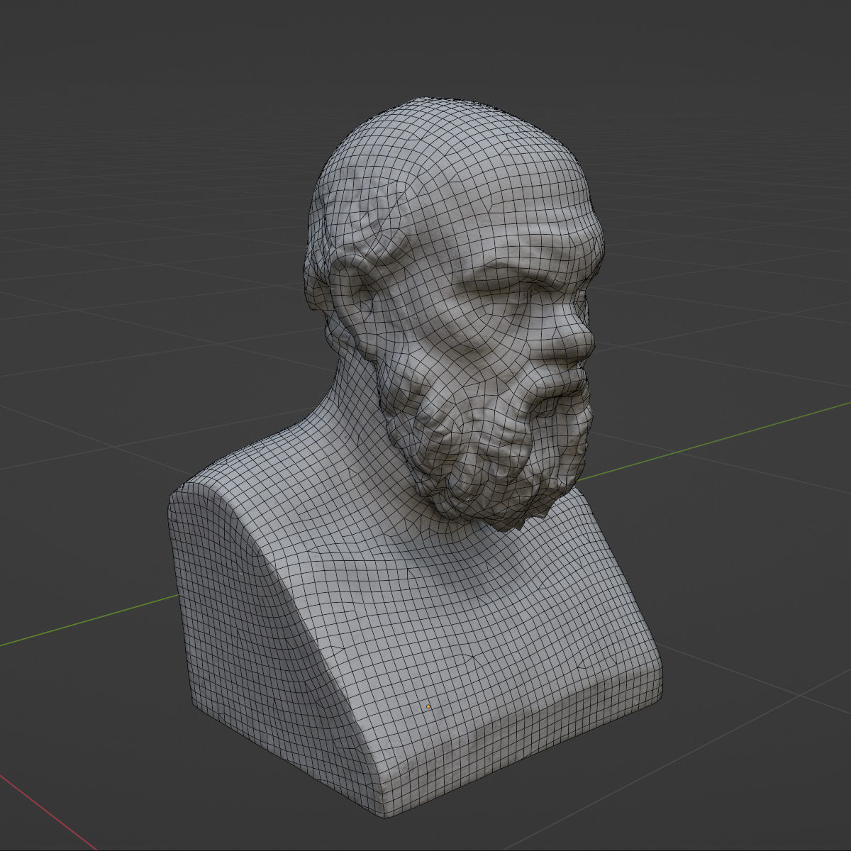 Socrates Bust 3D Model VR AR Mobile-ready Game-ready Low-poly 3D model_13
