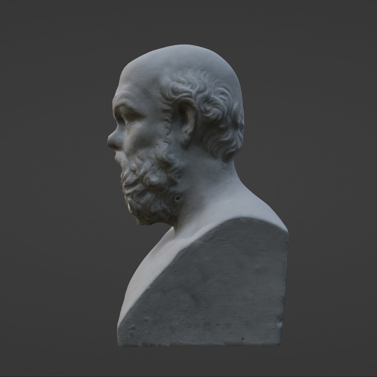 Socrates Bust 3D Model VR AR Mobile-ready Game-ready Low-poly 3D model_5