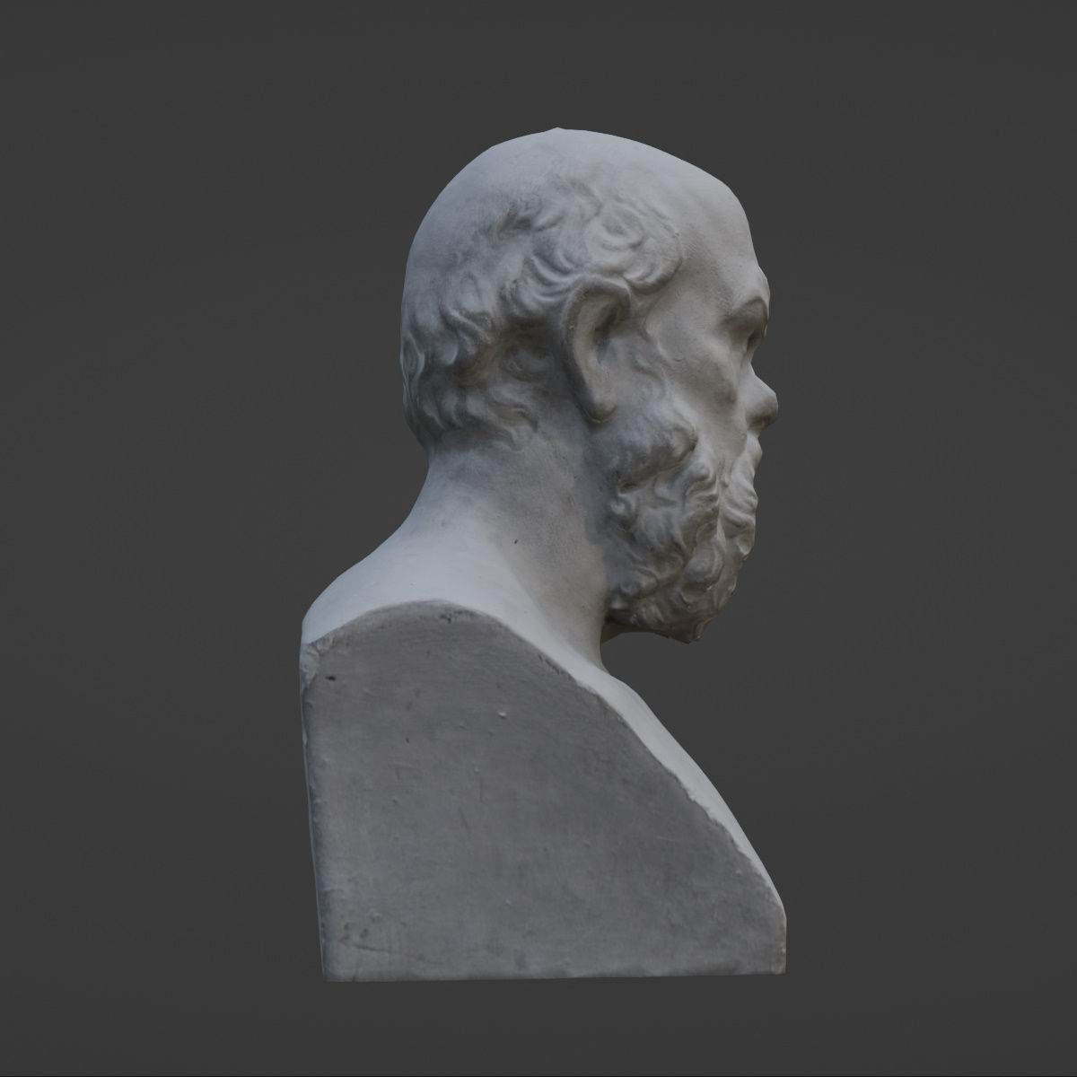 Socrates Bust 3D Model VR AR Mobile-ready Game-ready Low-poly 3D model_9