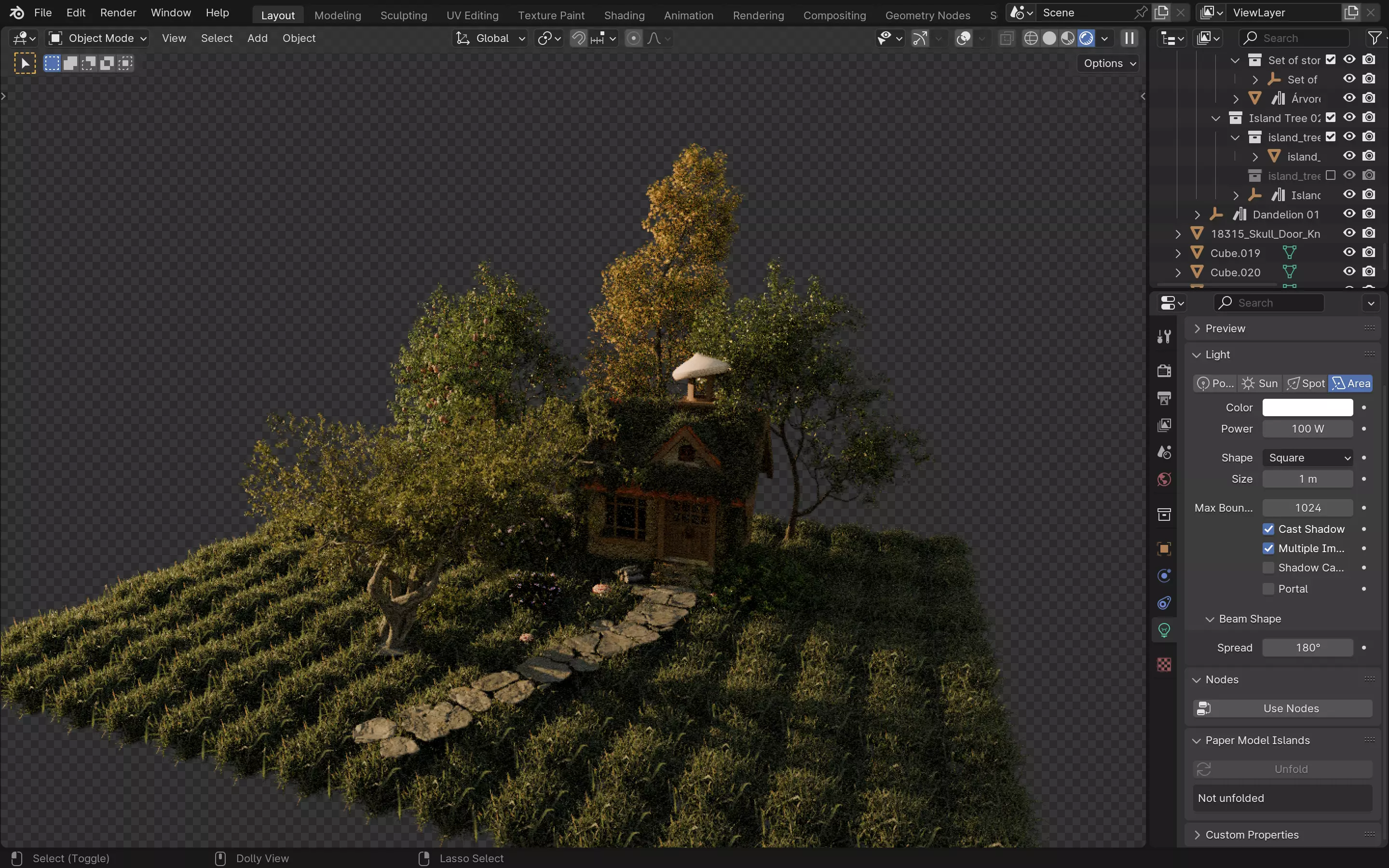 Tiny house in the wood Free 3D model