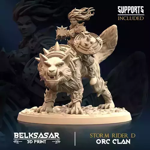 Orc and Wolf - Storm Rider D 3D print model
