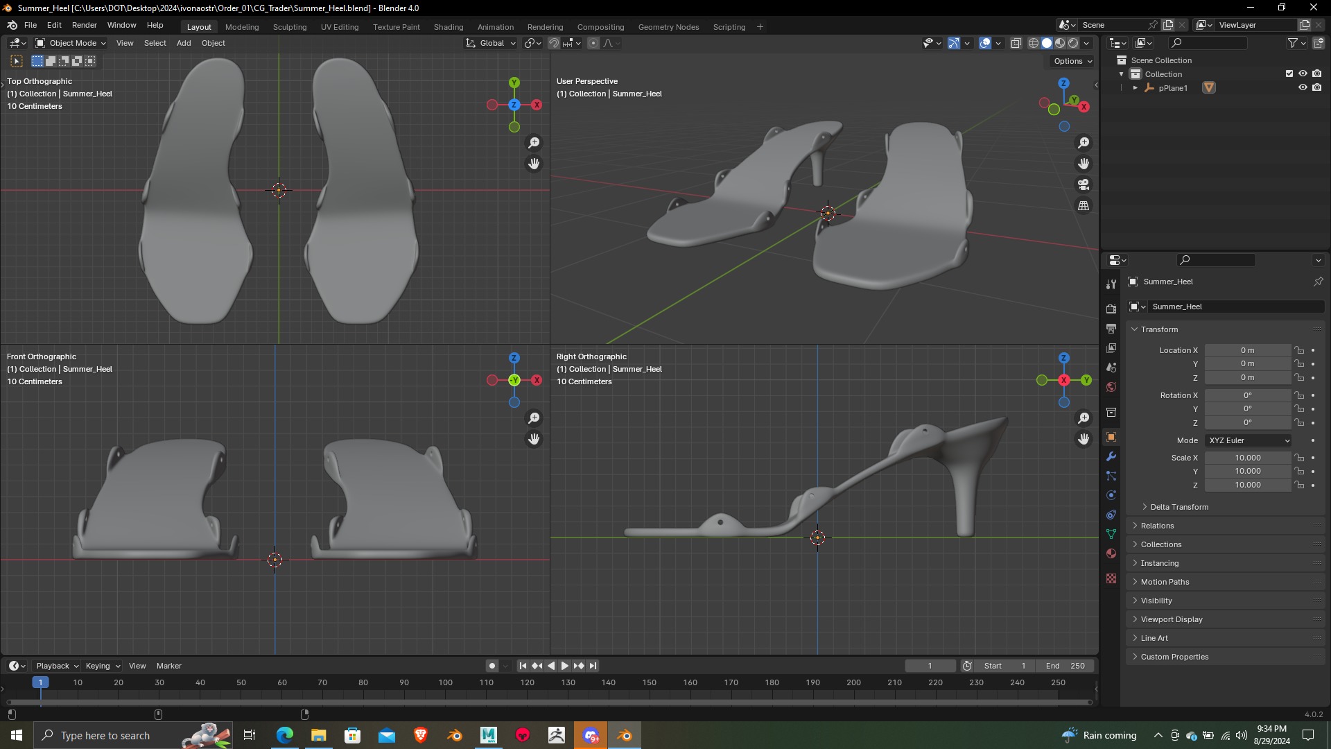 Summer Heel lase version 3d model 3D print model_7