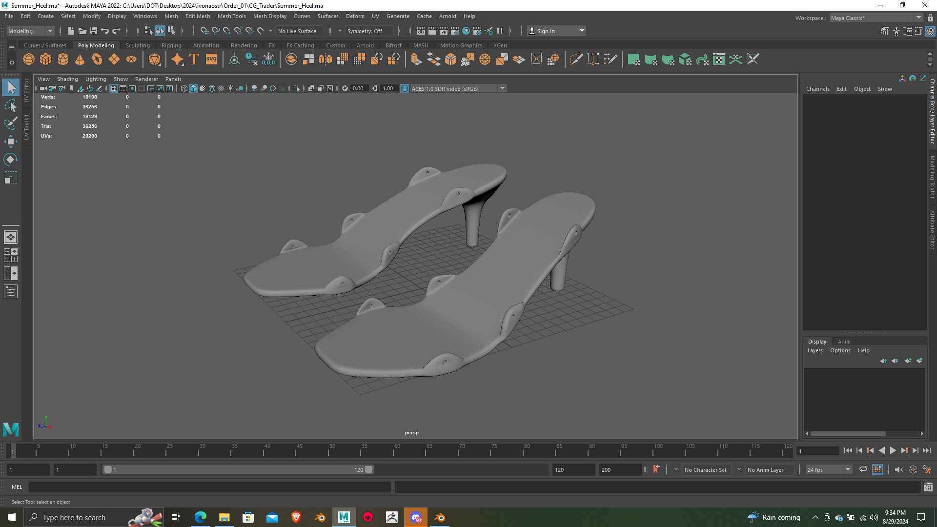 Summer Heel lase version 3d model 3D print model_8