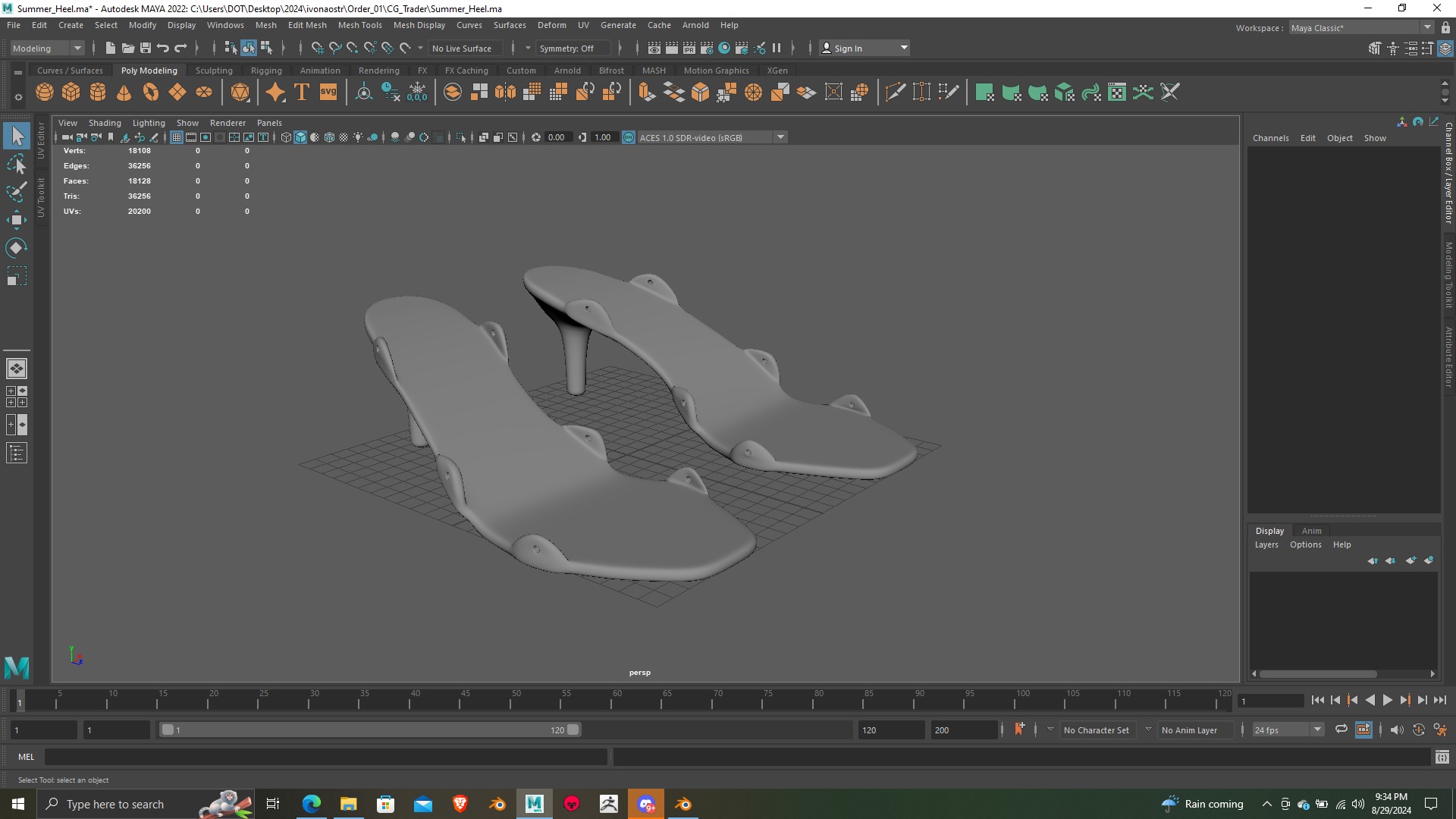 Summer Heel lase version 3d model 3D print model_9