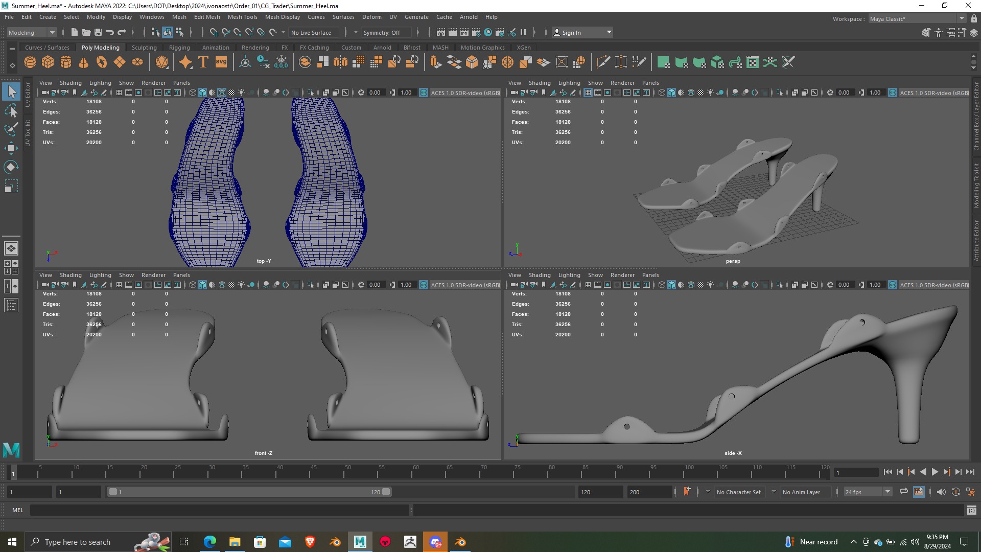 Summer Heel lase version 3d model 3D print model_12