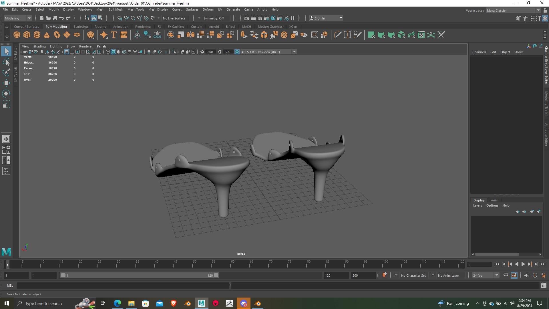 Summer Heel lase version 3d model 3D print model_11