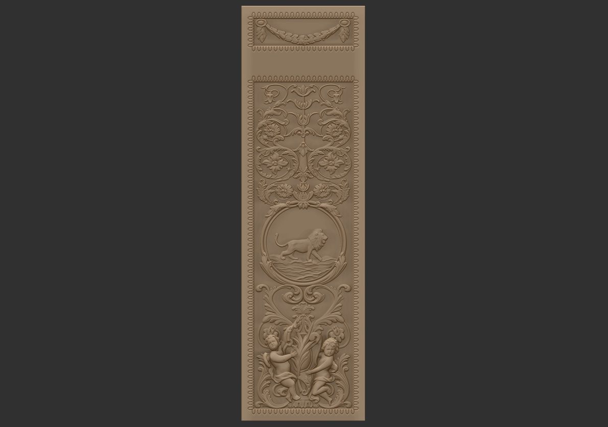 louis xvi wall molding panel plaster 3D model_16