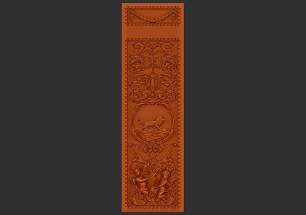 louis xvi wall molding panel plaster 3D model_17