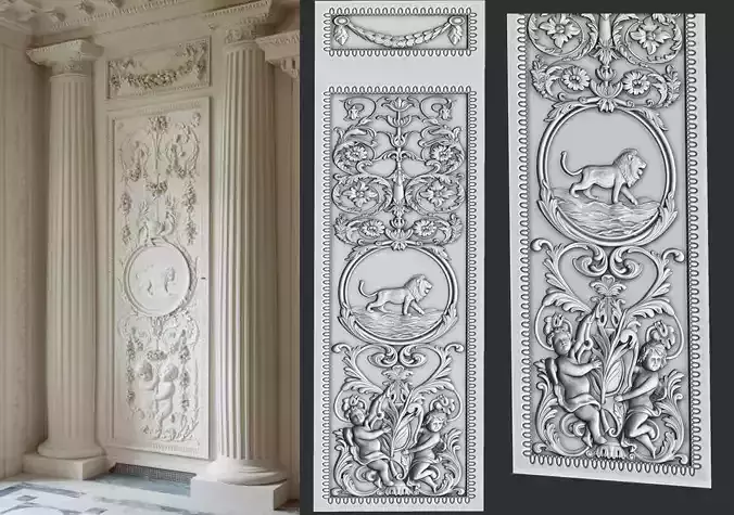 louis xvi wall molding panel plaster