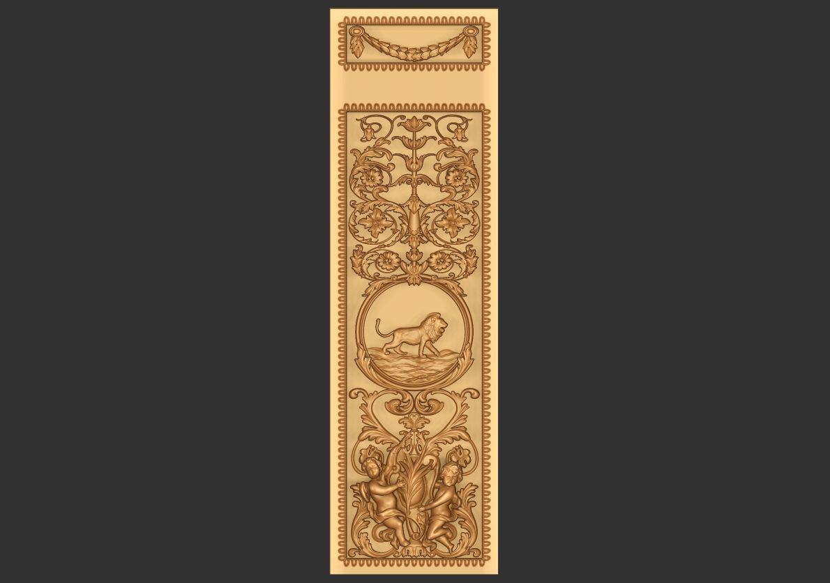 louis xvi wall molding panel plaster 3D model_13