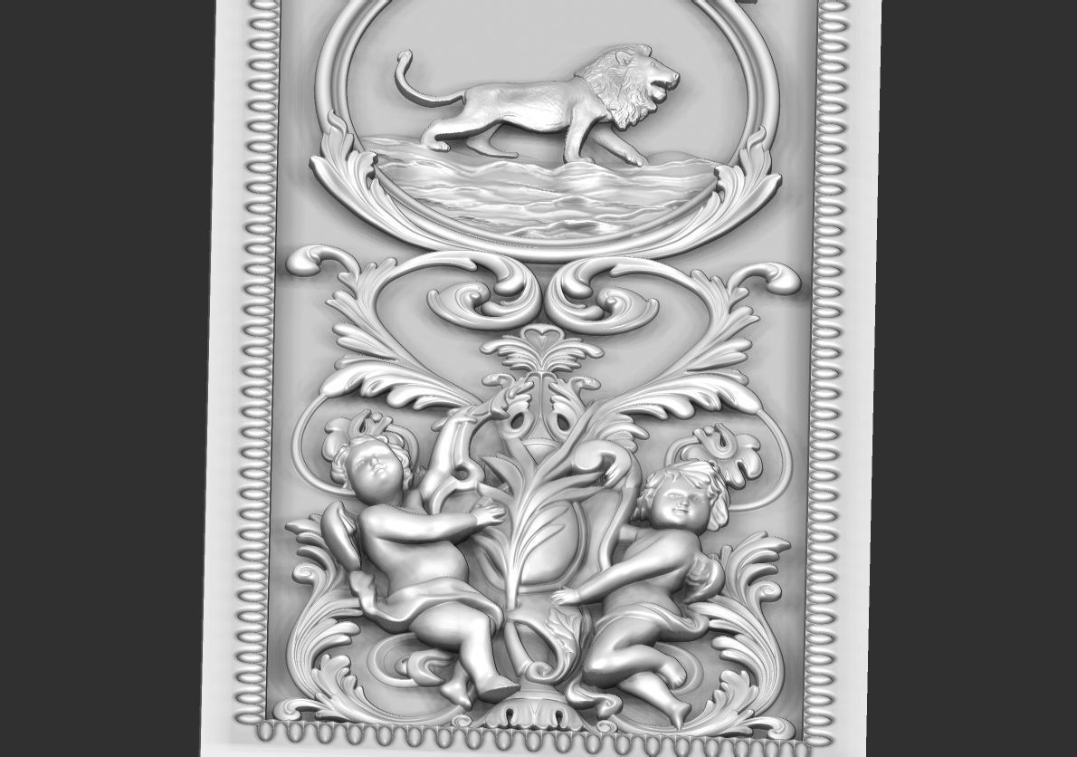 louis xvi wall molding panel plaster 3D model_12