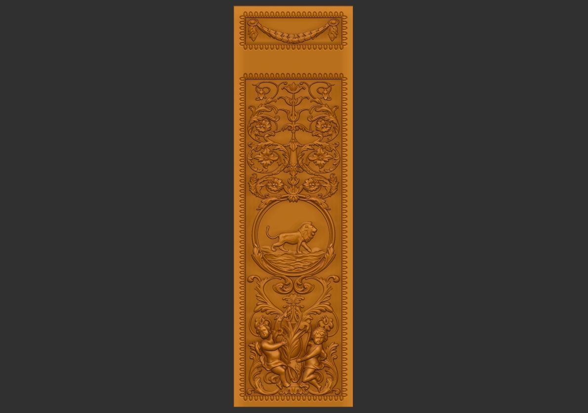 louis xvi wall molding panel plaster 3D model_19