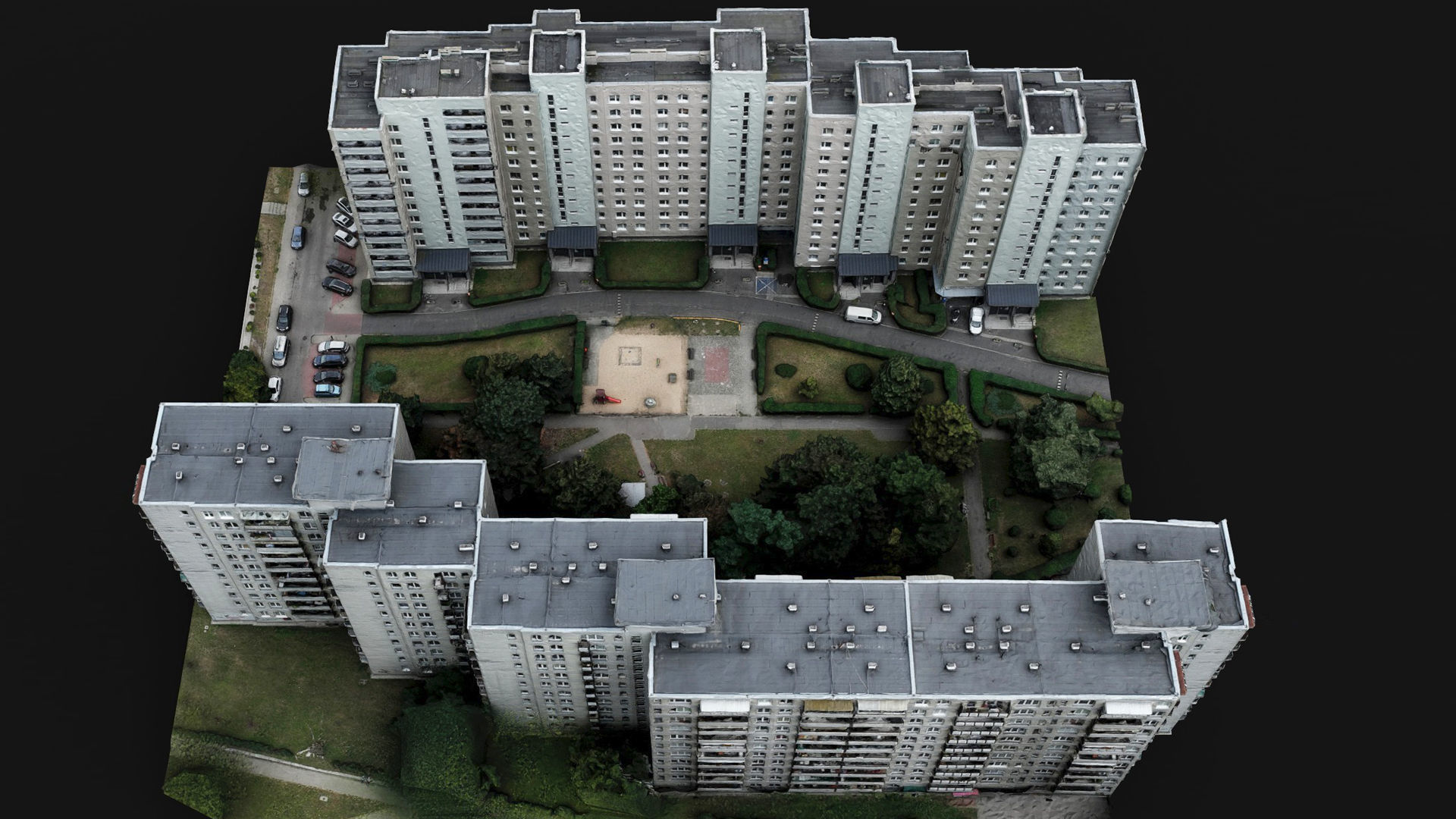 soviet blocks city sector area drone photogrammetry Low-poly 3D model_4