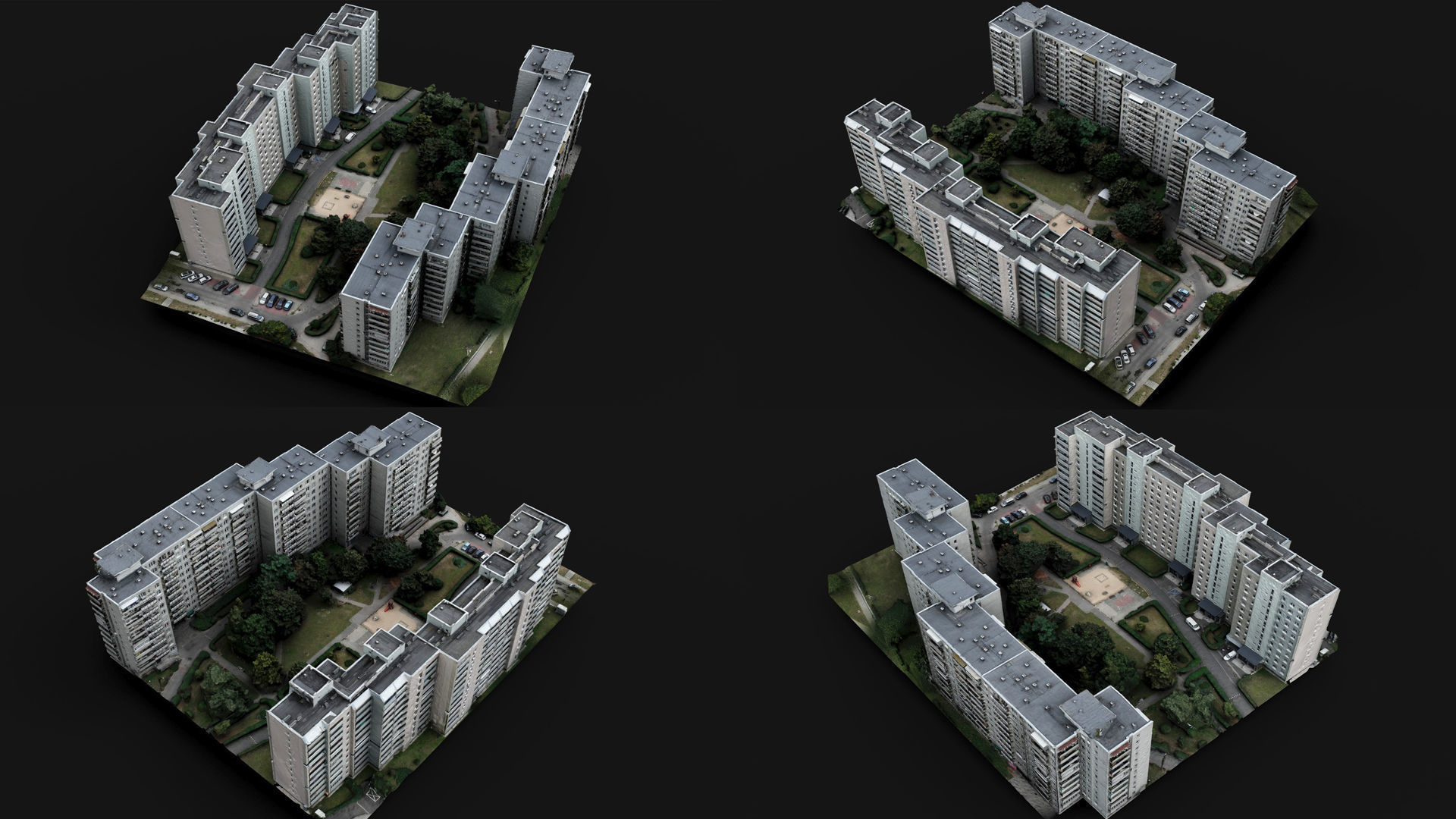 soviet blocks city sector area drone photogrammetry Low-poly 3D model_1