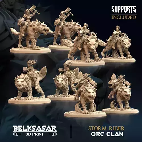 Orc and Wolf - Storm Rider Nude and Normal Set x4