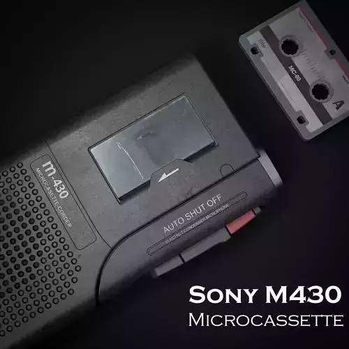Sony Microcassette Tape Recorder M430 Low-poly 3D model