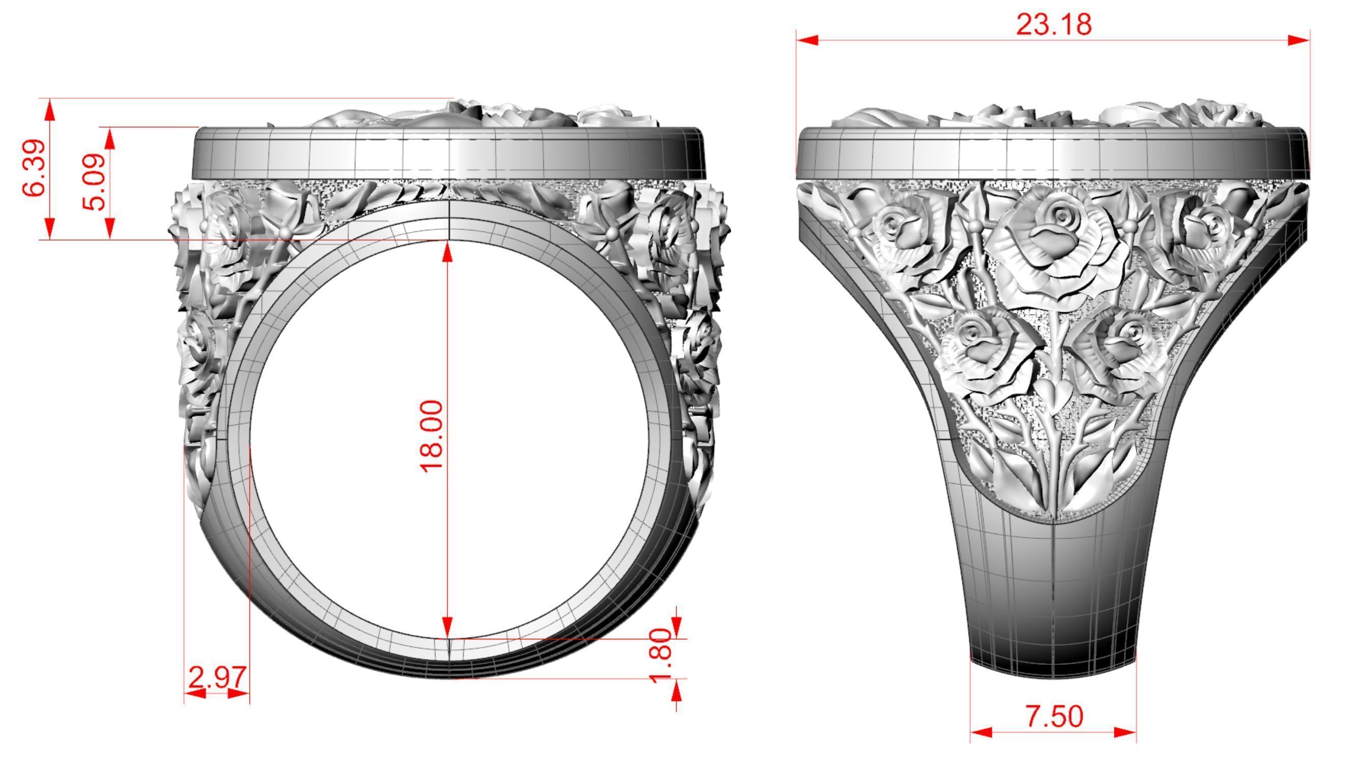 Eternal Blossom Ring 3D print model_16