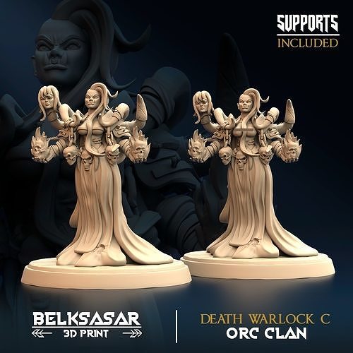 Orc - Death Warlock C Topless and Normal 3D print model