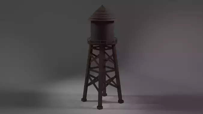 Tower with Silo Low Poly