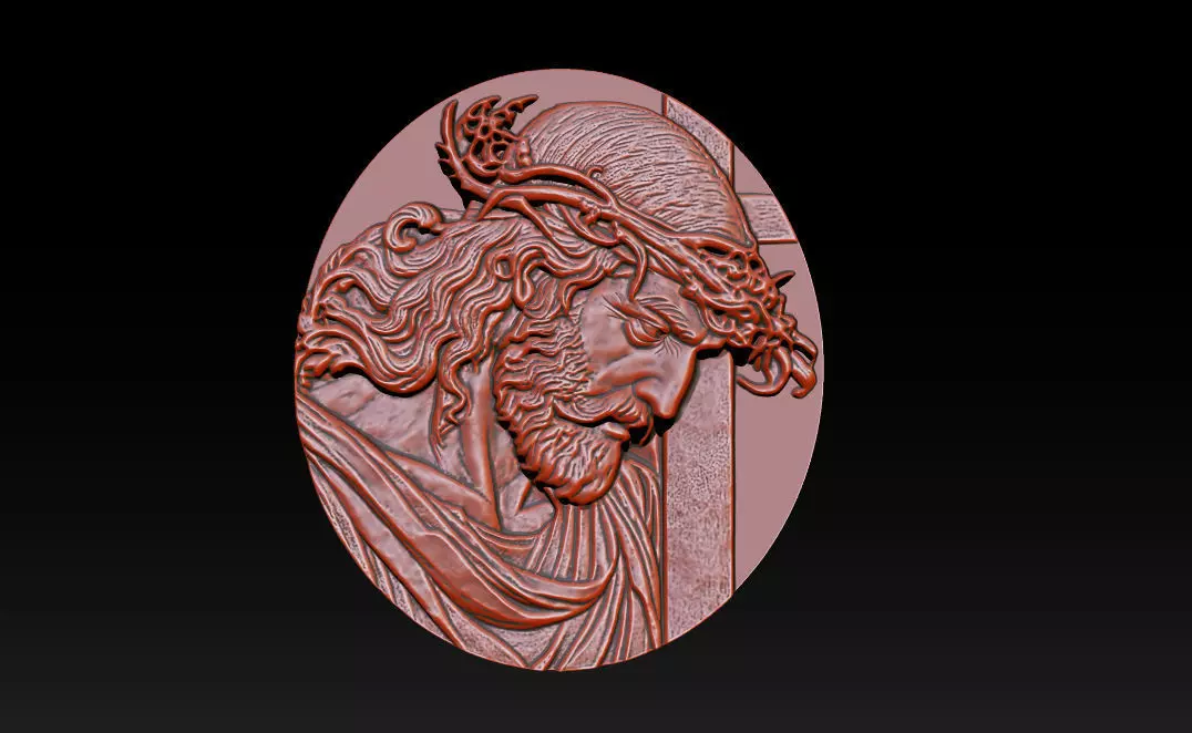 Jesus Face Bas Relief 3D print model
