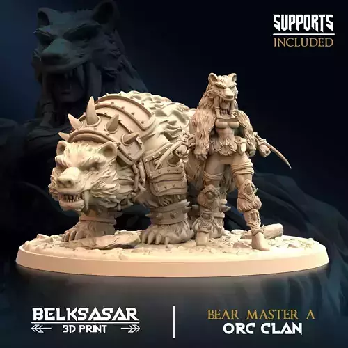 Orc - Bear Master A Nude 3D print model
