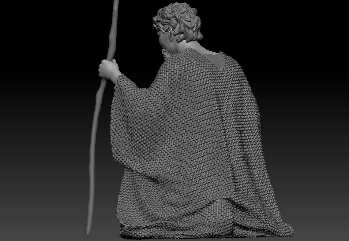 Nativity adoring shepherd printable 3D print model_4