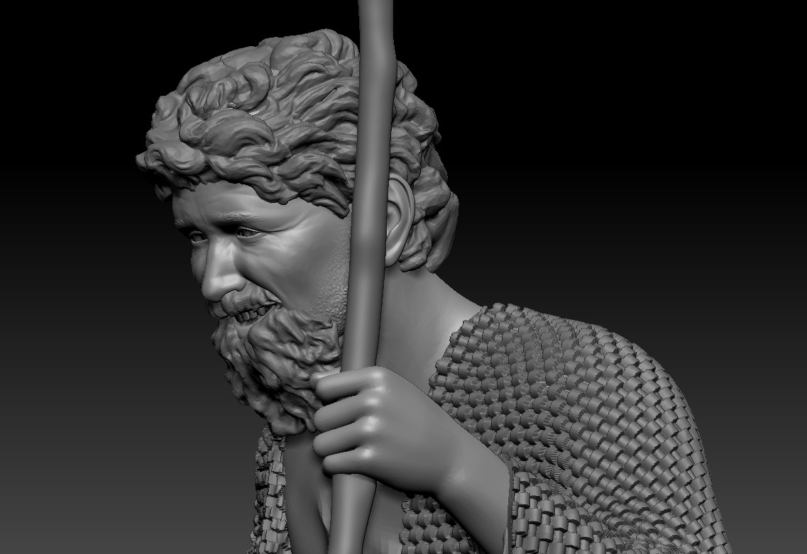 Nativity adoring shepherd printable 3D print model_5