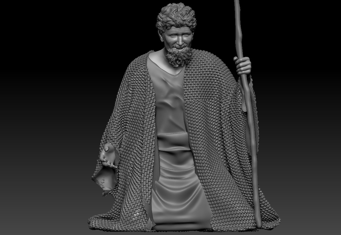 Nativity adoring shepherd printable 3D print model_2