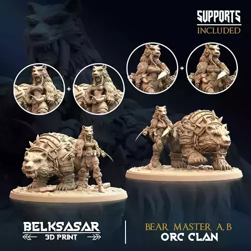 Orc - Bear Master Nude and Normal Set x2