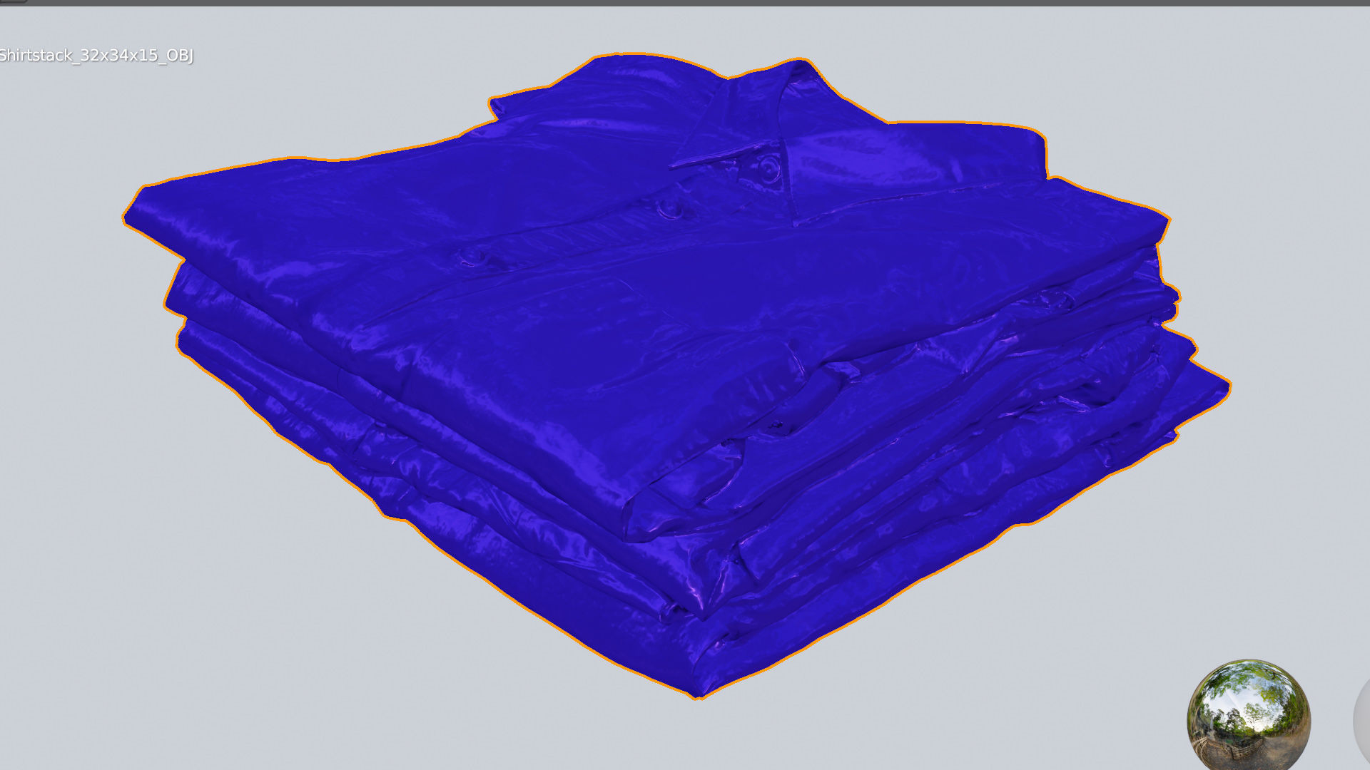 Pile or stack of folded shirts polo Generic casual clothing  3D model_6