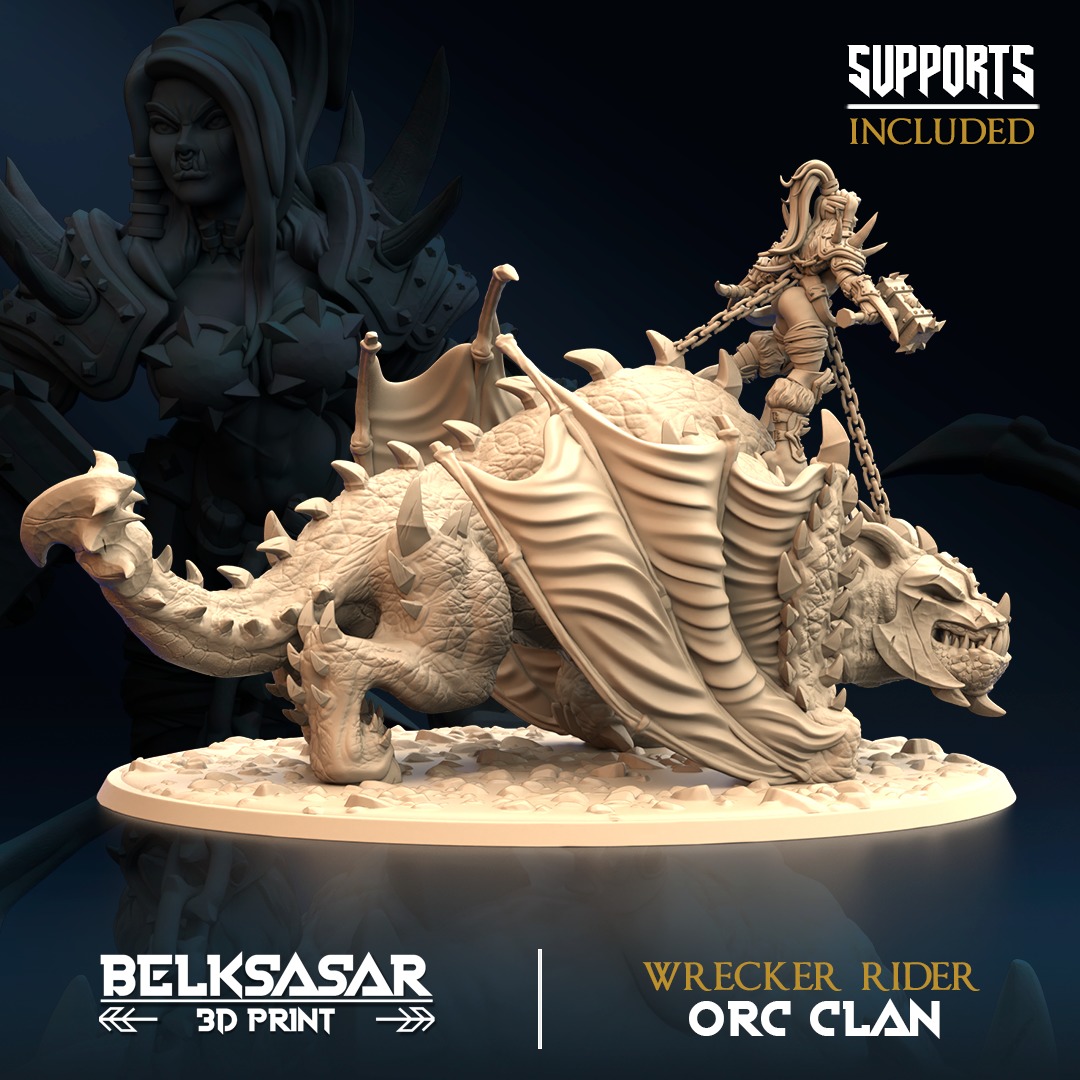 Dragon and Orc - Wrecker Rider Nude and Normal 3D print model_7