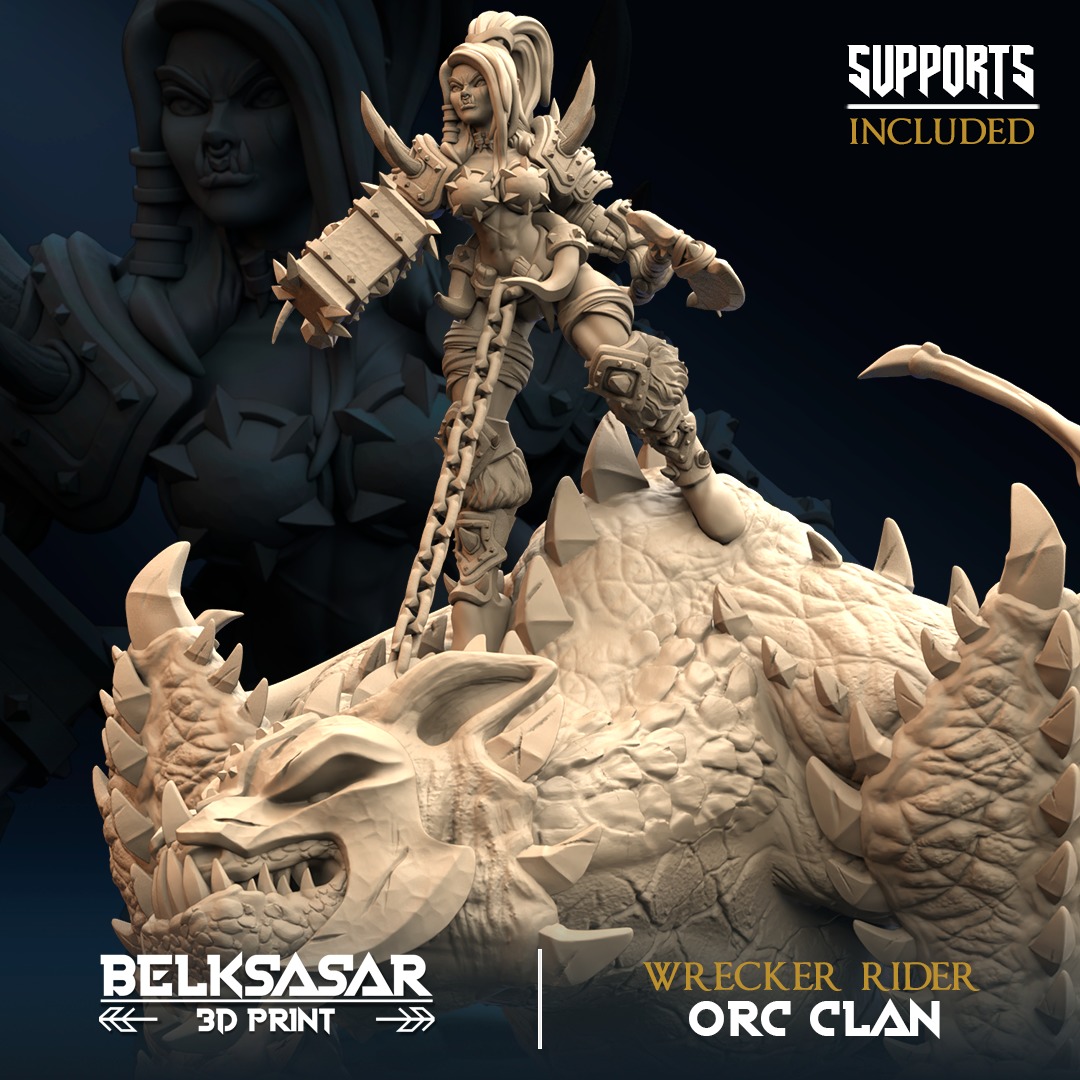 Dragon and Orc - Wrecker Rider Nude and Normal 3D print model_9