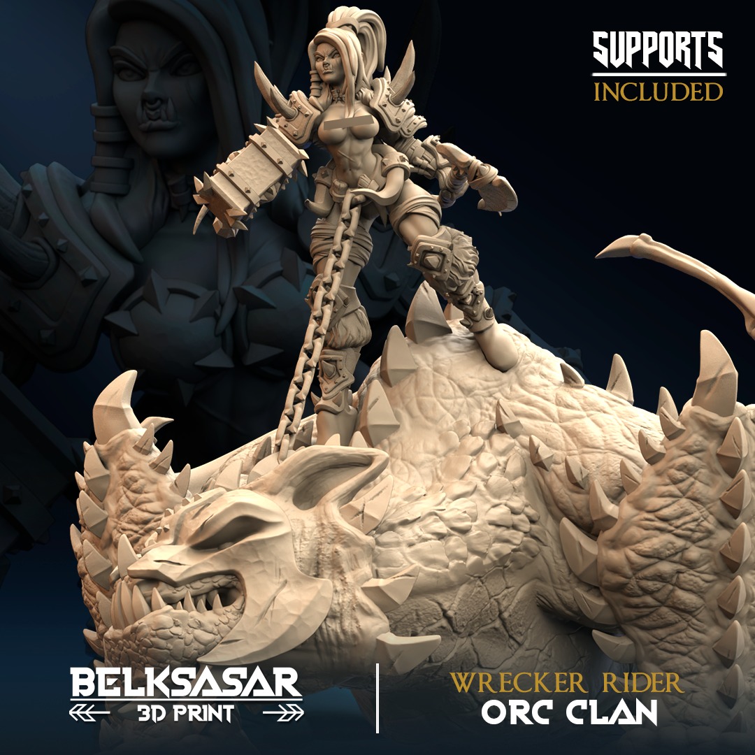 Dragon and Orc - Wrecker Rider Nude and Normal 3D print model_8
