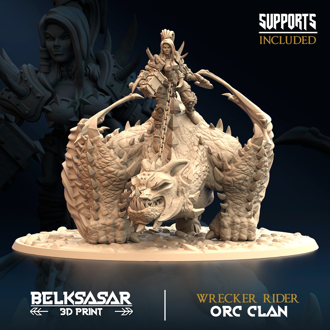 Dragon and Orc - Wrecker Rider Nude and Normal 3D print model_4