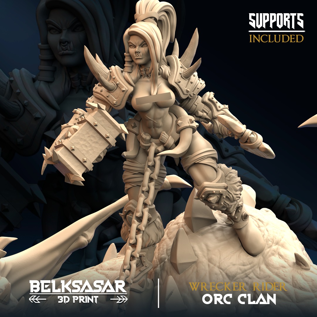 Dragon and Orc - Wrecker Rider Nude and Normal 3D print model_1