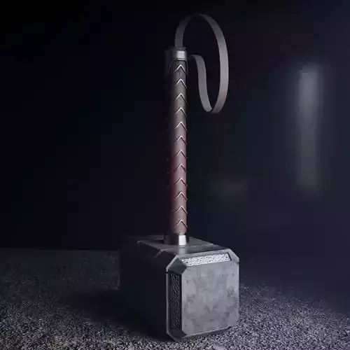 Thor Mjolnir Hammer Low-poly 3D model