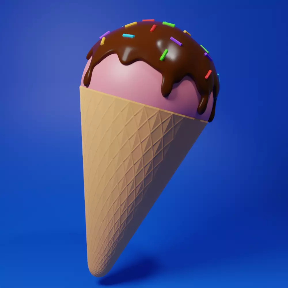 Basic Ice cream Free low-poly 3D model_0